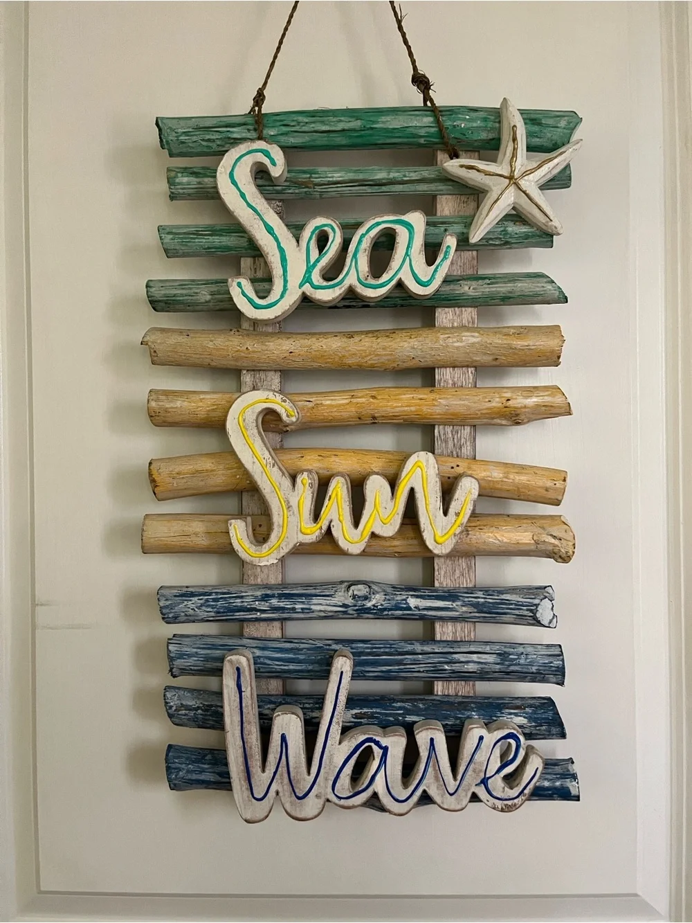 Coastal 'Sea Sun Wave' Wall Decor - Multicolor Rustic Nautical Sign